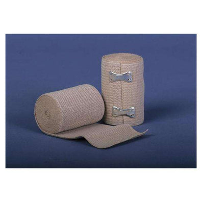 Bandage Soft Wrap 4"x5yd Stretch Ctn/Poly/Elstc Clip Closure Beige LF NS 50/Ca - Surgical Supplies NY
